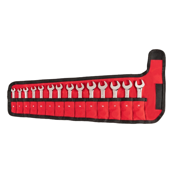 Stubby Combination Wrench Set with Pouch, 14-Piece (6 - 19 mm)